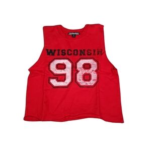 Prince Peter Wisconsin Cropped Sweatshirt Muscle Tank Top Size Small NWT